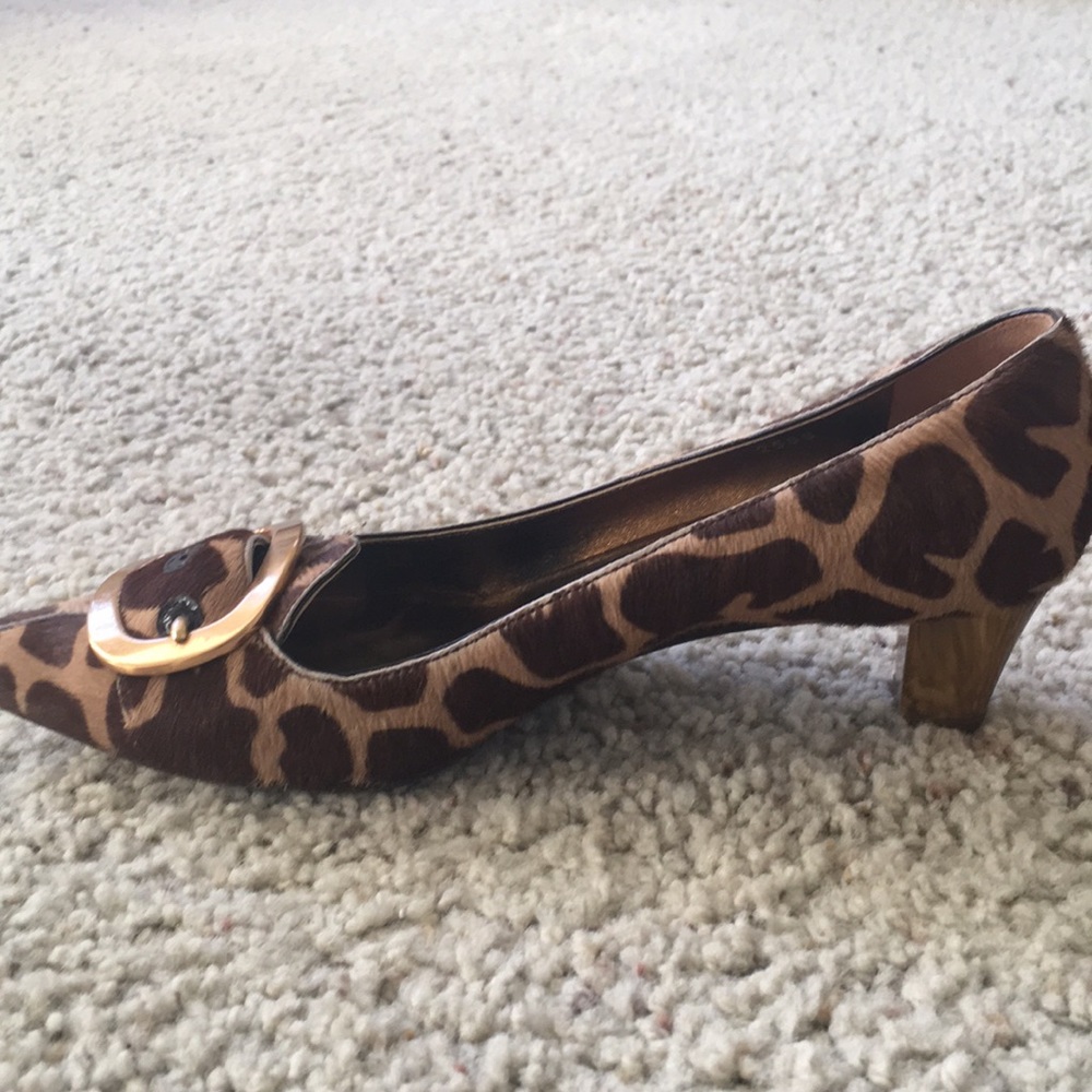 Prada animal print flats with a small heel